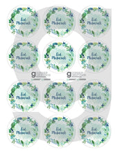 Load image into Gallery viewer, Printable Eid Mubarak floral stickers / tags / cupcake toppers