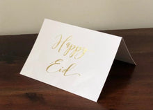 Load image into Gallery viewer, Happy Eid foiled chevron cards - set of 5