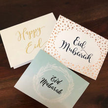 Load image into Gallery viewer, Happy Eid foiled chevron cards - set of 5