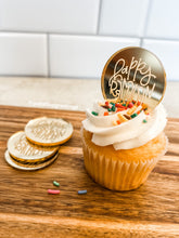 Load image into Gallery viewer, Mirrored gold cupcake medallions - Happy Ramadan