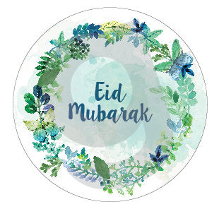 Printable Eid Mubarak floral stickers / tags / cupcake toppers