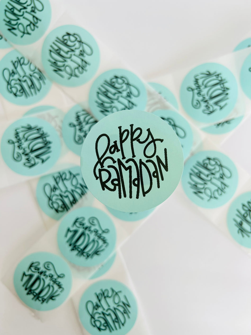 Round Stickers - Happy Ramadan hand-lettered design